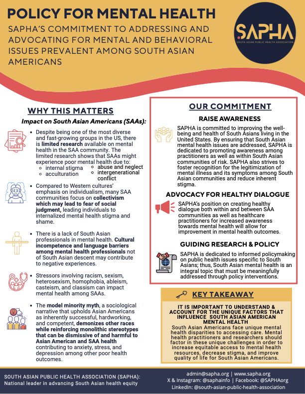 SAPHA Mental Health Policy